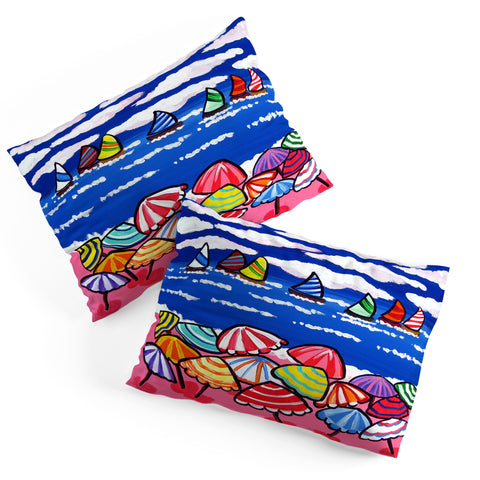 Renie Britenbucher Whimsical Beach Umbrellas Pillow Shams