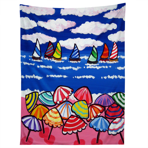 Renie Britenbucher Whimsical Beach Umbrellas Tapestry