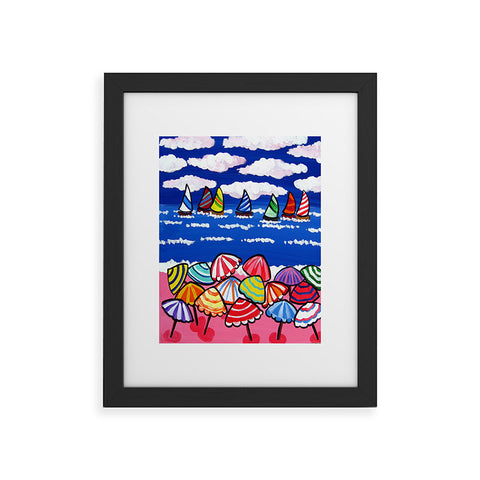 Renie Britenbucher Whimsical Beach Umbrellas Framed Art Print