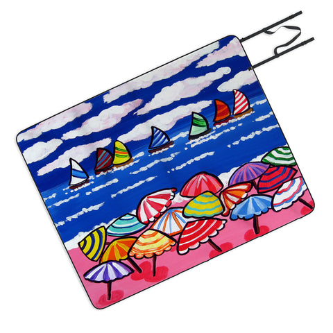 Renie Britenbucher Whimsical Beach Umbrellas Picnic Blanket