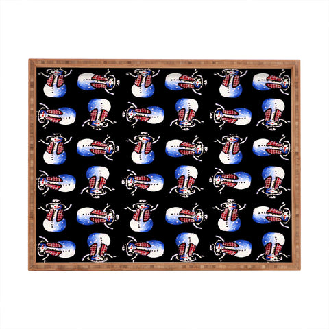 Renie Britenbucher Whimsical Snowman Pattern Rectangular Tray