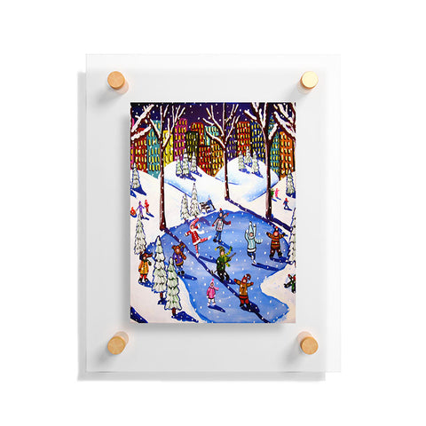 Renie Britenbucher Winter Fun In The City Floating Acrylic Print