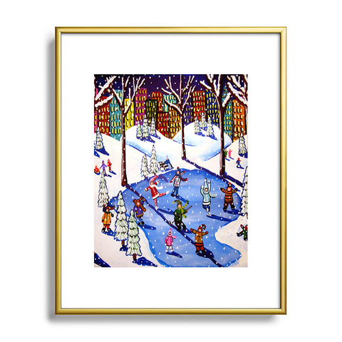 Renie Britenbucher Winter Fun In The City Metal Framed Art Print
