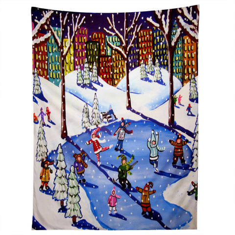 Renie Britenbucher Winter Fun In The City Tapestry