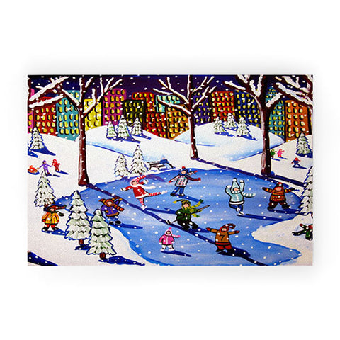 Renie Britenbucher Winter Fun In The City Welcome Mat