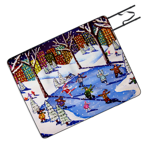 Renie Britenbucher Winter Fun In The City Picnic Blanket