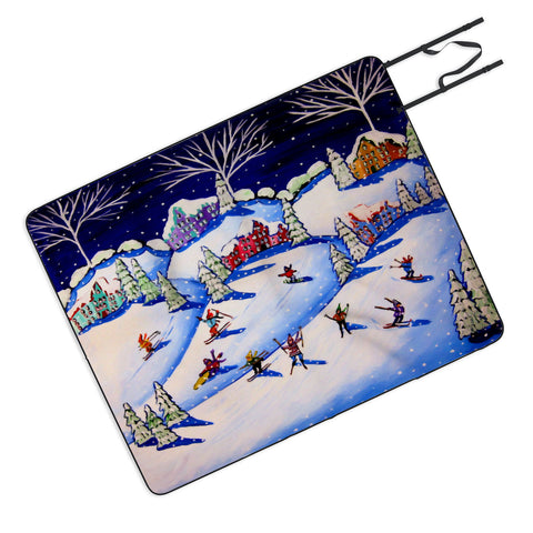 Renie Britenbucher Winter Skiing Fun Picnic Blanket