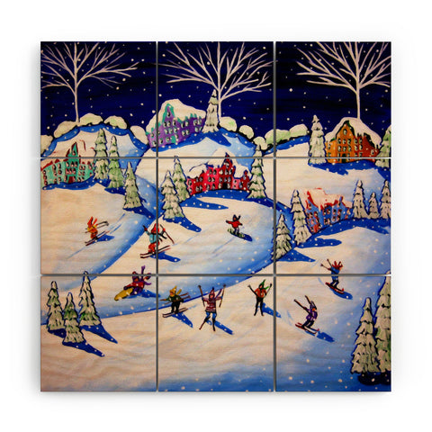 Renie Britenbucher Winter Skiing Fun Wood Wall Mural