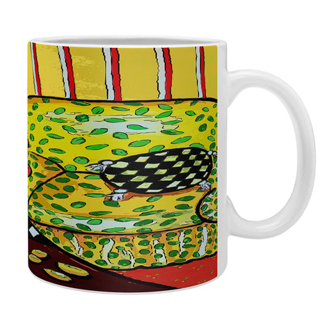 Renie Britenbucher Yellow Chair With Red Poppies Coffee Mug