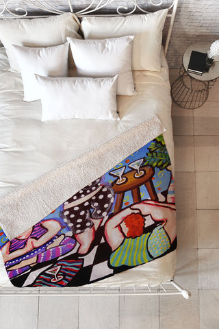 Renie Britenbucher Yoga Divas Fleece Throw Blanket