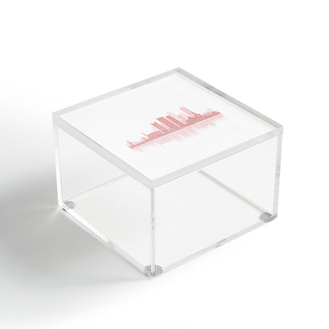 Restudio Designs Boston Skyline 2 Red Buildings Acrylic Box
