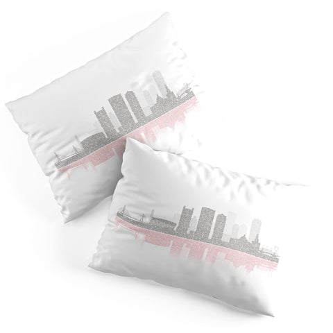 Restudio Designs Boston Skyline 2 Red Reflection Pillow Shams