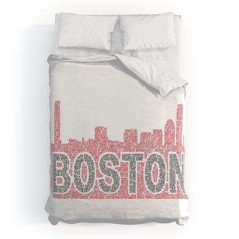Restudio Designs Boston Skyline Black Letters Duvet Cover