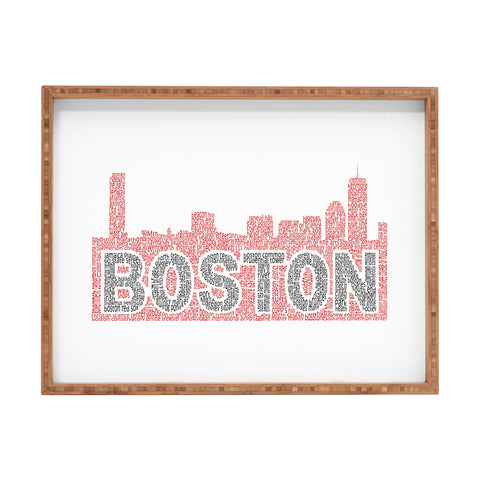 Restudio Designs Boston Skyline Black Letters Rectangular Tray