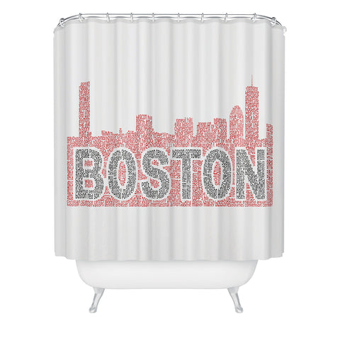 Restudio Designs Boston Skyline Black Letters Shower Curtain
