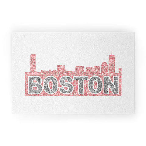 Restudio Designs Boston Skyline Black Letters Welcome Mat