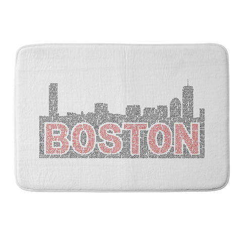 Restudio Designs Boston skyline red inner letters Memory Foam Bath Mat