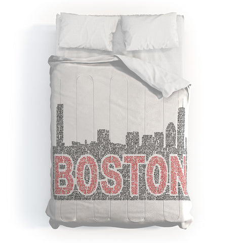 Restudio Designs Boston skyline red inner letters Comforter
