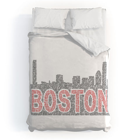 Restudio Designs Boston skyline red inner letters Duvet Cover