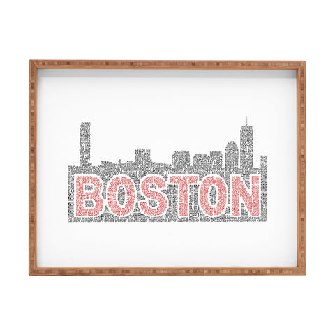 Restudio Designs Boston skyline red inner letters Rectangular Tray