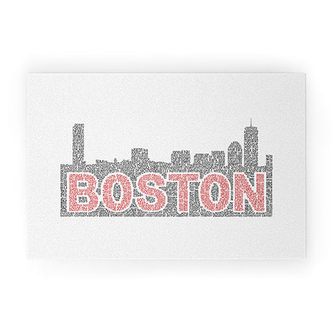 Restudio Designs Boston skyline red inner letters Welcome Mat