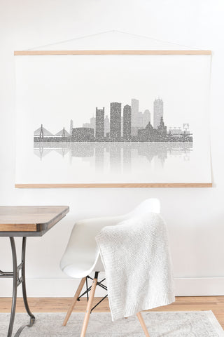 Restudio Designs Boston Skyline Reflection Art Print And Hanger