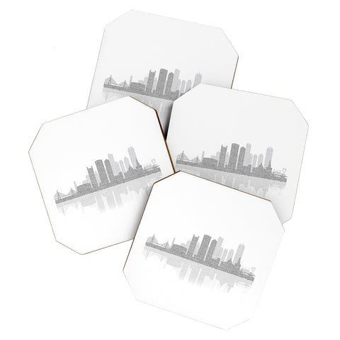 Restudio Designs Boston Skyline Reflection Coaster Set