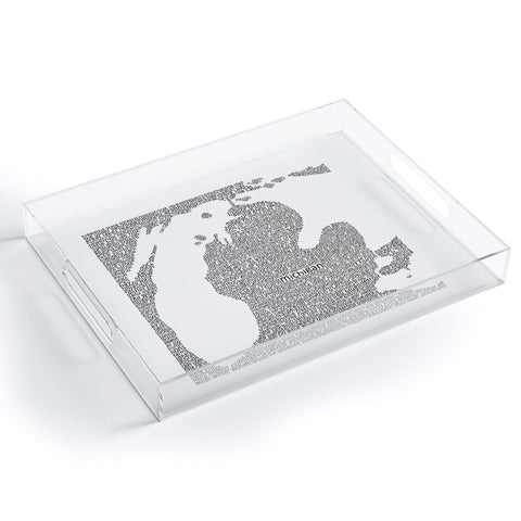 Restudio Designs Michigan Map Acrylic Tray