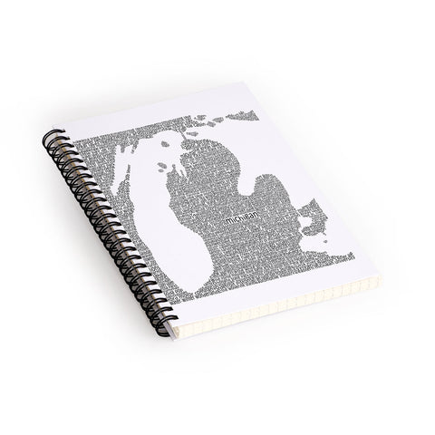 Restudio Designs Michigan Map Spiral Notebook
