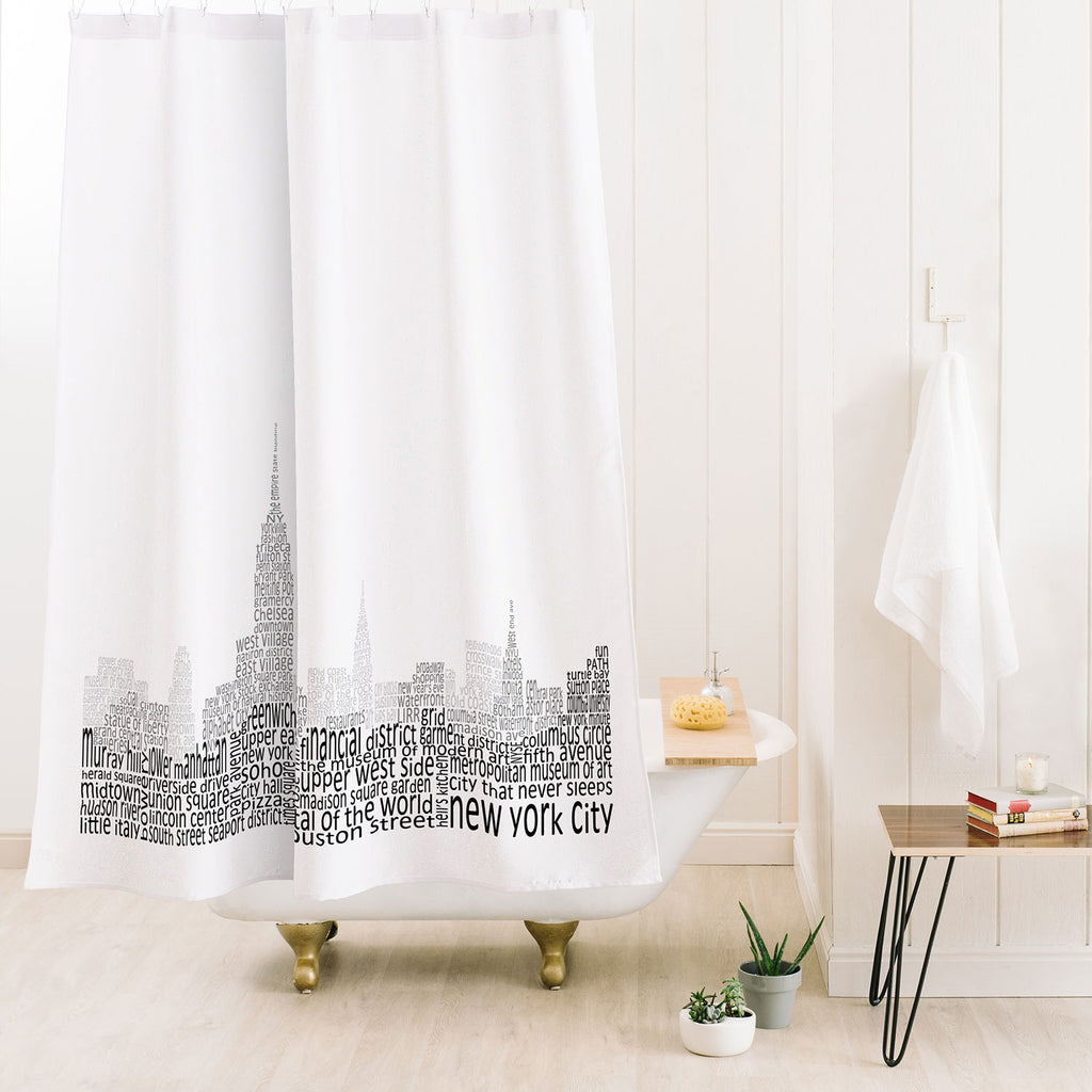 New York Skyline 1 Shower Curtain Restudio Designs