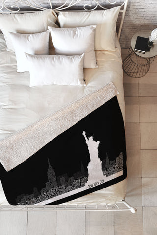 Restudio Designs New York Skyline 4 Fleece Throw Blanket