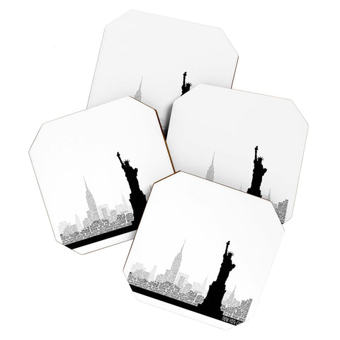 Restudio Designs New York Skyline 5 Coaster Set