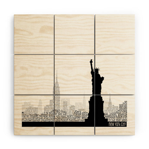 Restudio Designs New York Skyline 5 Wood Wall Mural