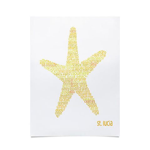 Restudio Designs St Lucia Starfish Poster