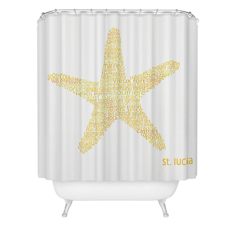 Restudio Designs St Lucia Starfish Shower Curtain