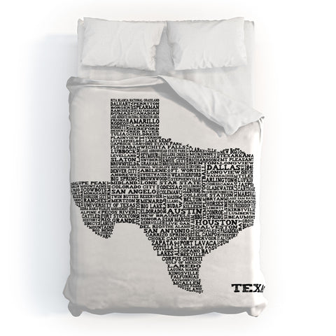 Restudio Designs Texas Map Duvet Cover