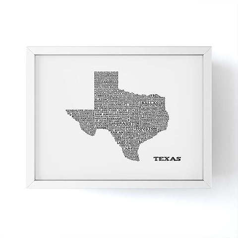 Restudio Designs Texas Map Framed Mini Art Print