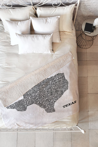 Restudio Designs Texas Map Fleece Throw Blanket