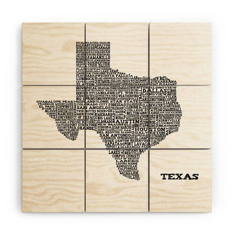 Restudio Designs Texas Map Wood Wall Mural
