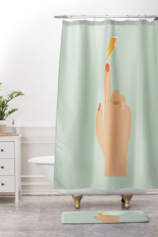Rhianna Marie Chan Girl Magic Shower Curtain And Mat