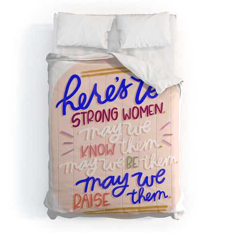 Rhianna Marie Chan Heres To Strong Women Quote Comforter