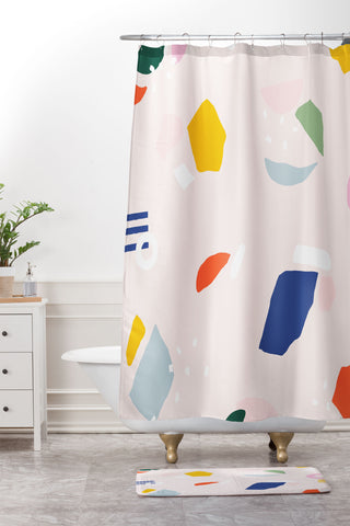 Rhianna Marie Chan Not Your Grandmothers Terrazzo Shower Curtain And Mat