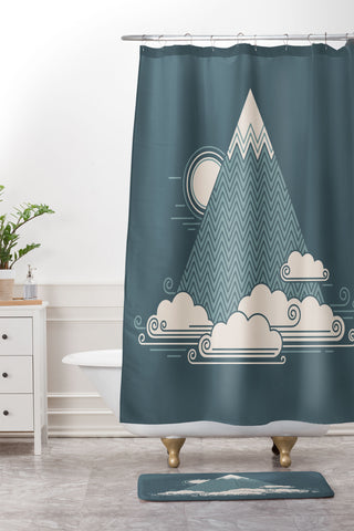 Rick Crane Cloud Mountain Shower Curtain And Mat