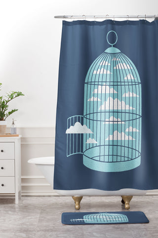 Rick Crane Free As a Bird Shower Curtain And Mat