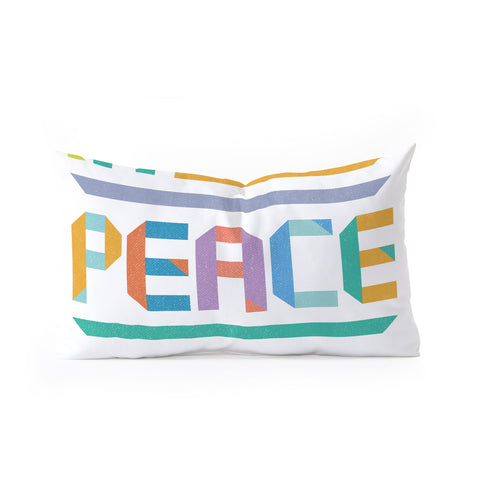 Rick Crane Live In Peace Oblong Throw Pillow
