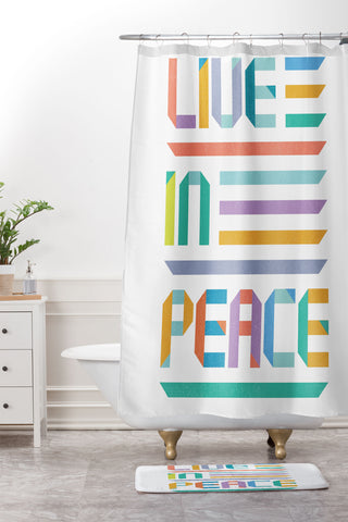 Rick Crane Live In Peace Shower Curtain And Mat