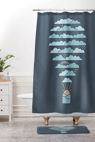 Rick Crane Weather Balloon Shower Curtain And Mat