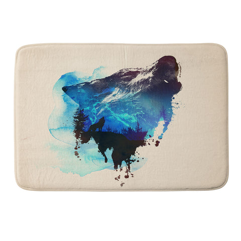 Robert Farkas Alone As A Wolf Memory Foam Bath Mat