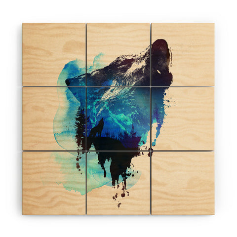 Robert Farkas Alone As A Wolf Wood Wall Mural