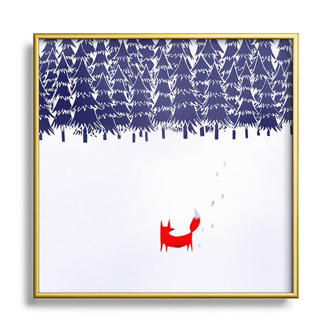 Robert Farkas Alone In The Forest Metal Square Framed Art Print